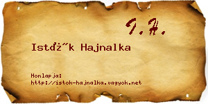 Istók Hajnalka névjegykártya